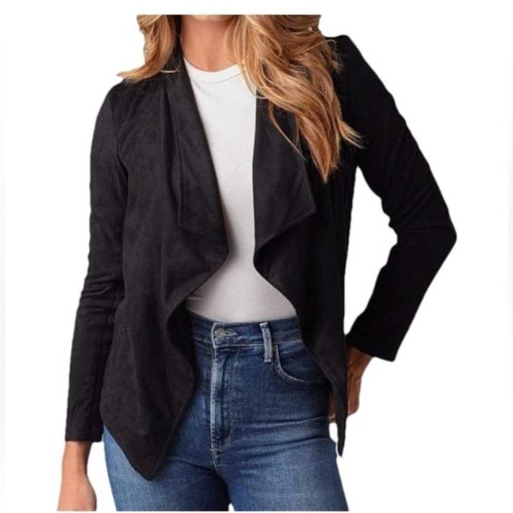 Steve Madden Black Open Front Drape Jacket✨